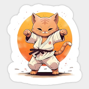 karate cat Sticker